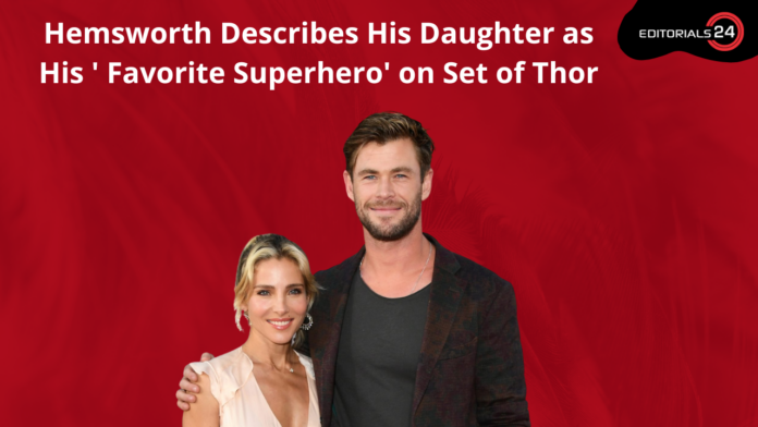 Chris Hemsworth, Daughter Have 'Superhero' Moment on ‘Thor’ Set