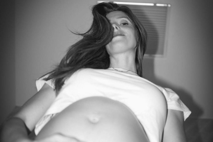 Pregnant Ashley Greene Shows Off 'Poppin' Third Trimester Baby Bump in Black-and-White Photo