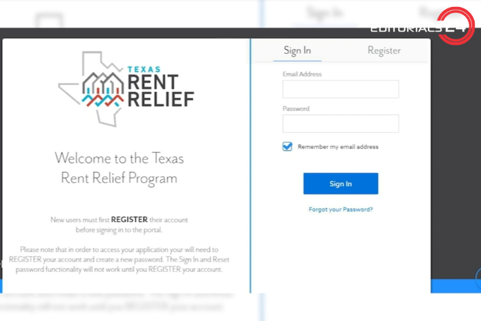 texas rent relief application status