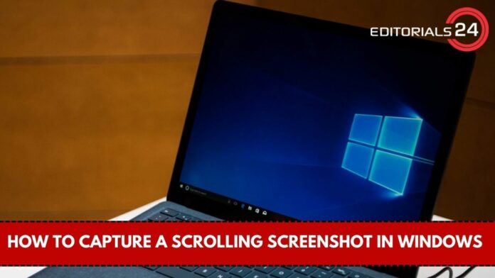 how to capture a scrolling screenshot in windows
